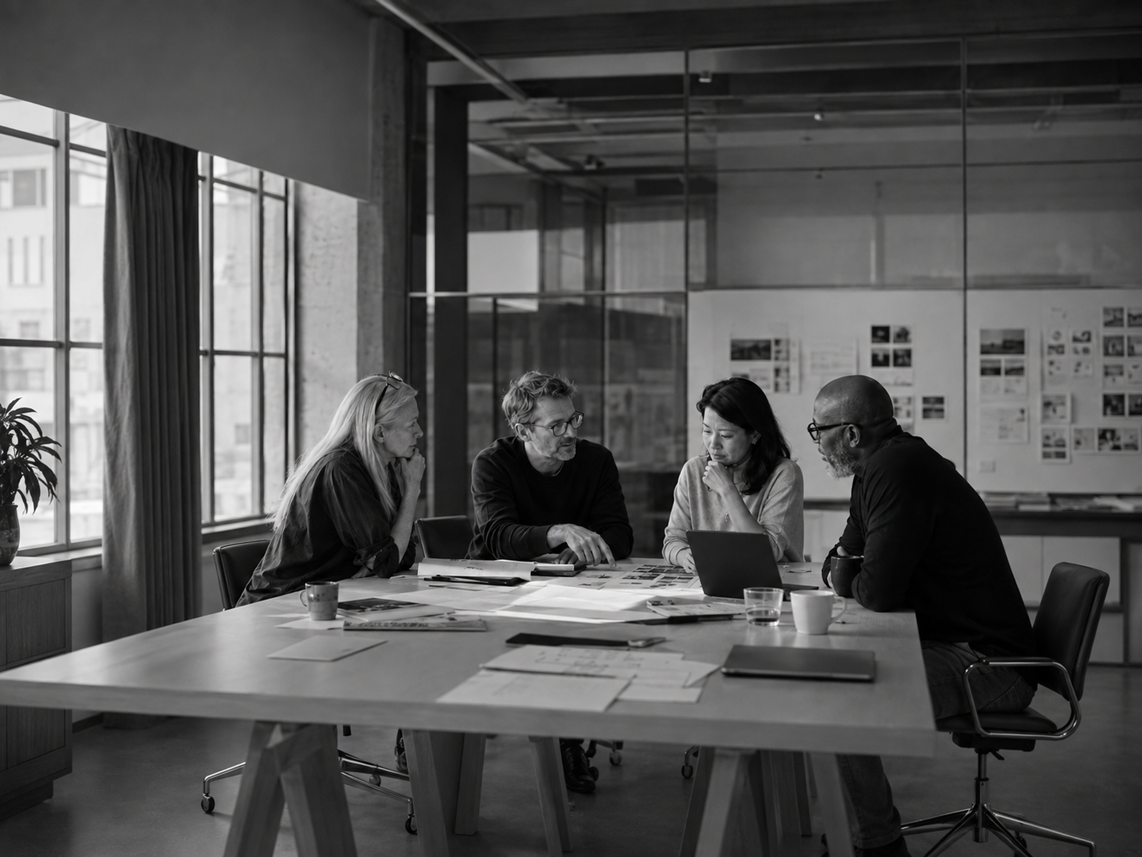 Product leaders collaborating around a table